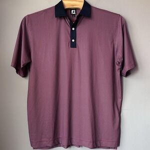 FootJoy‎ Polo Shirt Mens XL Red Blue Geometric Golf Performance Short Sleeve